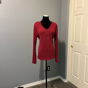 Croft & Barrow Textured Cranberry-Red Sweater